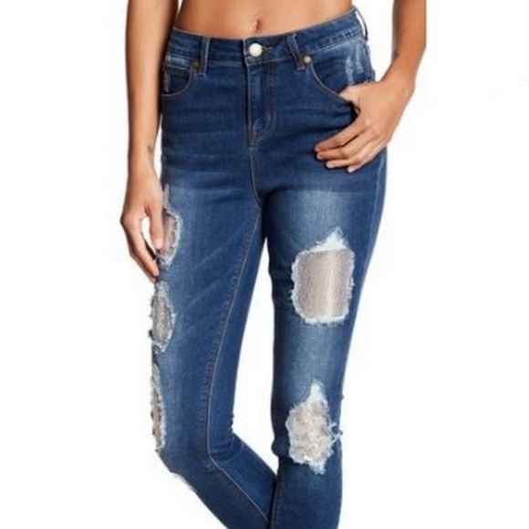 New $175 ROMEO & JULIET COUTURE Jeans Size M - Picture 2 of 8